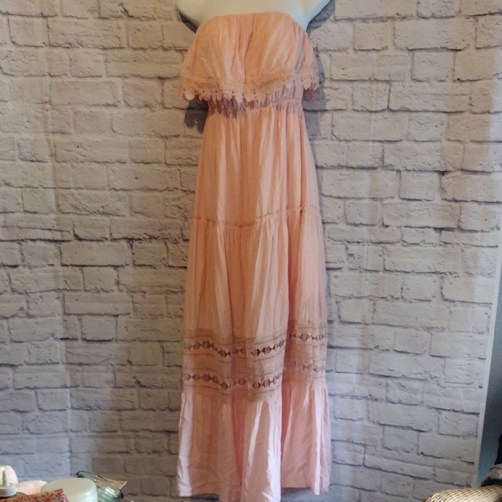 Summer Chic Pink Strapless Dress - Picture 1 of 9
